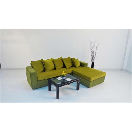 Sectional L sofa in Velvet