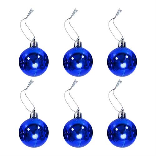 Blue Christmas Tree Ornaments Set 6 Pcs (Small)