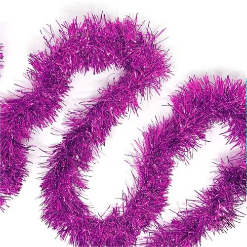 Magenta Christmas Foil Tinsel Garland