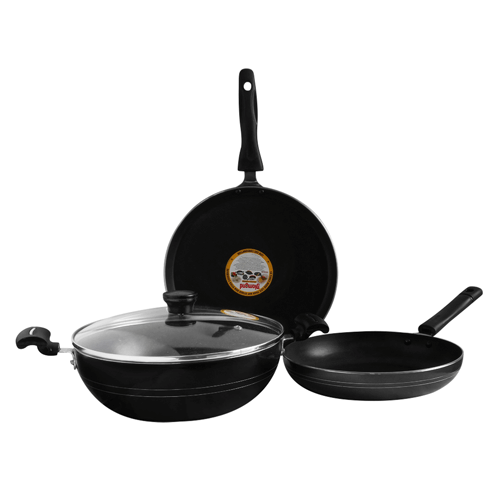 Diamond Non Stick Cookware Set 4pcs [Supports Induction Cooktops]