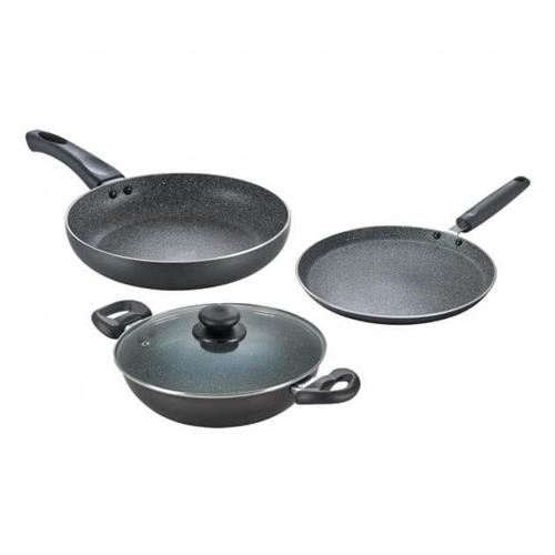 Prestige Fry Pan, Kadai, Omini Tawa 3PCS Cookwear Set NCPDG-SET3