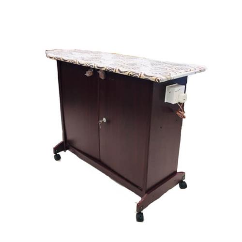 MELAMAINE IRON TABLE WITH CUPBOARD