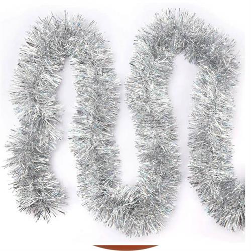 Silver Christmas Foil Tinsel Garland