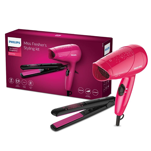 Philips Hair Straightener and Hair Dryer Combo Styling Kit HP8643/46