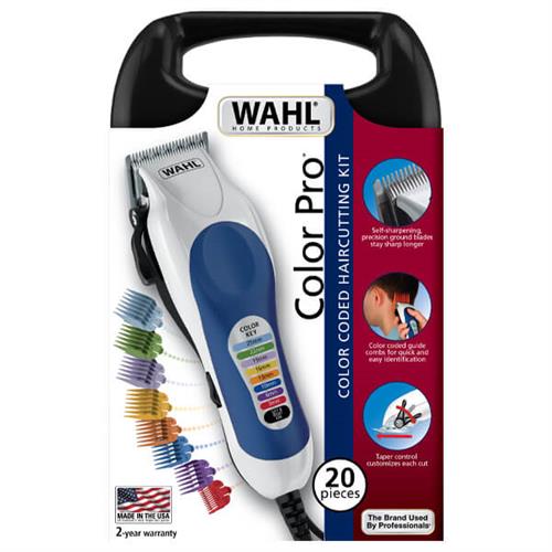 Wahl Color Pro Clipper with Easy Color Coded Guide Combs (20Pcs)