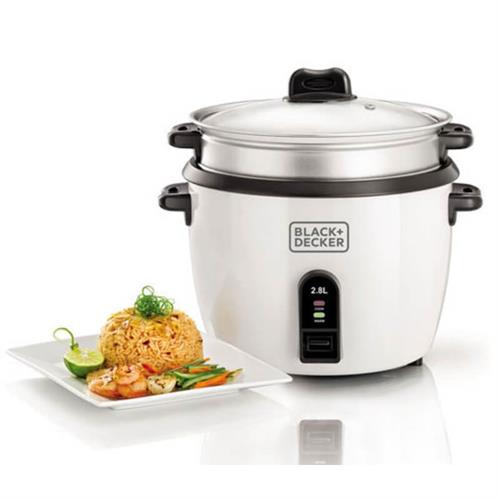 BLACK+DECKER 2.8L Non-Stick Rice Cooker With Glass Lid RC2850-B5