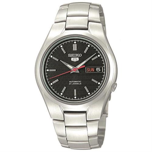 Seiko Mens Automatic Black Dial Stainless Steel Watch SNK 607K1