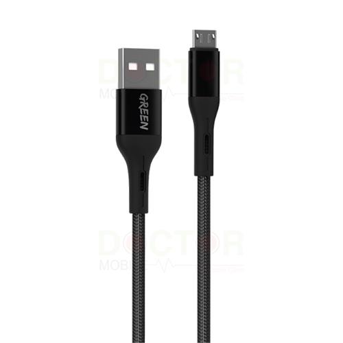 Green Braided USB-A to Micro USB Fast Charging Cable 3 Meter