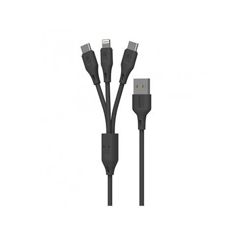 Porodo 3M 3in1 USB, Lightning and Type-C Cable
