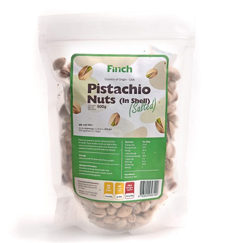 Finch In-Shell Pistachio Nuts Salted 500g