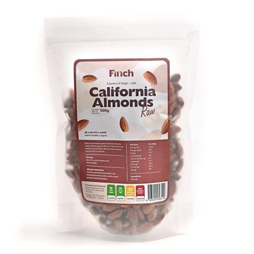 Finch Natural Whole California Almonds 500g