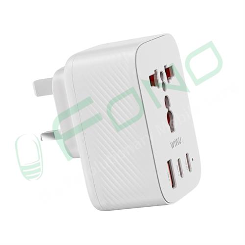WiWU Wi-UA007 Power Cube 20W GaN Travel Adapter (UK Pin) 4-in-1 Fast Charging Hub   3250W Max
