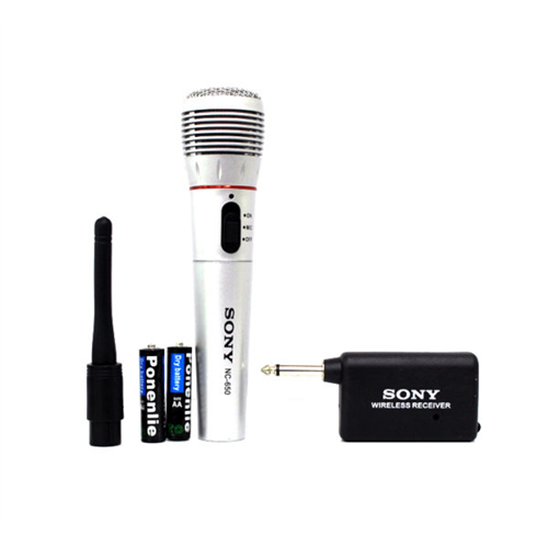 Wireless Professional Microphone Sony with Wireless Receiver & Cable   Wire & Wireless Mic