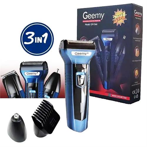 Geemy 3 in One Rechargeable Hair Clipper Nose Trimmer Shaver GM -566