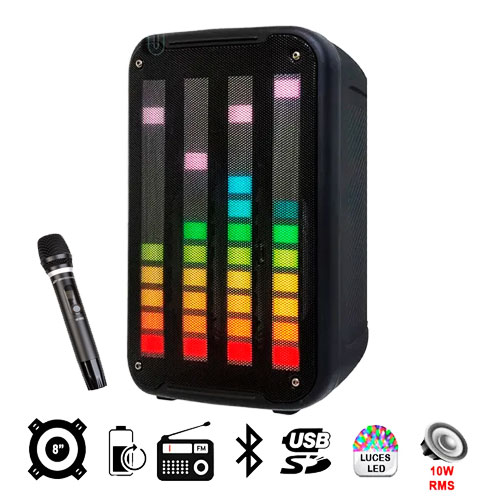 8 Inches Portable Wireless Bluetooth Speaker With A Microphone KTS 1752