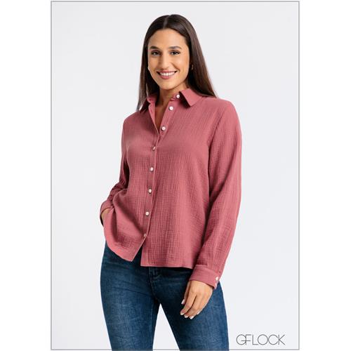 Long Sleeve Regular Collar Shirt - 121124