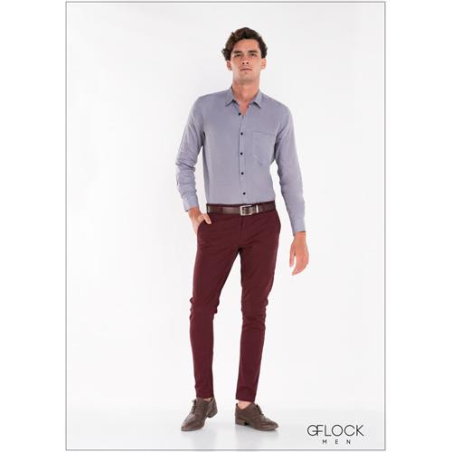 Normal Collar Long Sleeve Linen Shirt - Men 32421