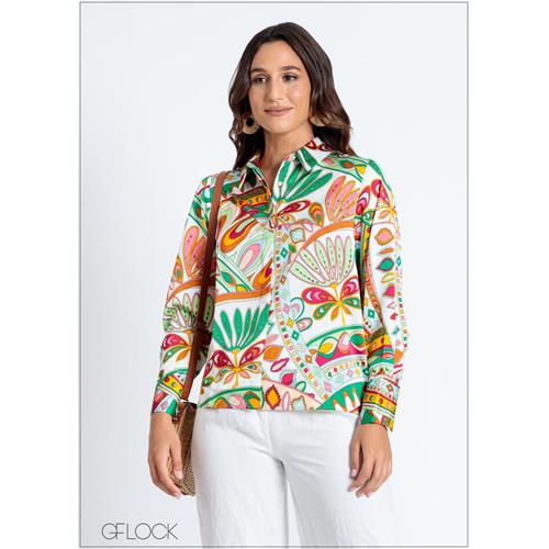 Printed Regular Collar Shirt - 120824