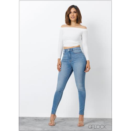 Light Wash High Rise Skinny Jean - 310324