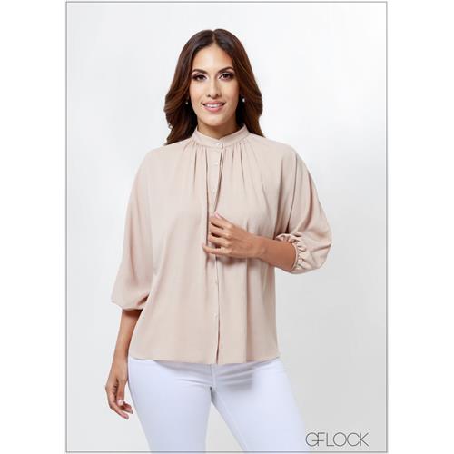 Mandarin Collar Volume Shirt - 030723