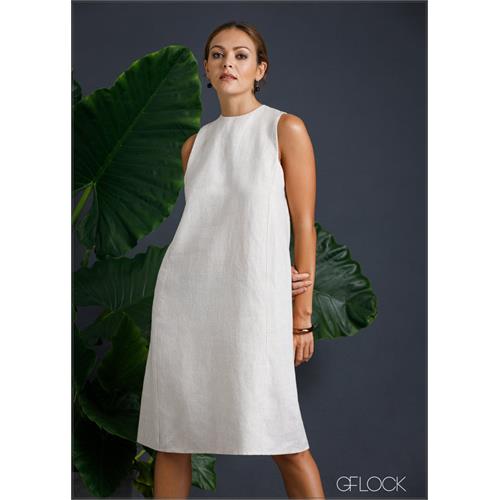 100% Genuine Linen Sleeveless Shift Dress - 080124