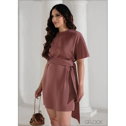 Batwing Sleeve Mini Dress - 090625