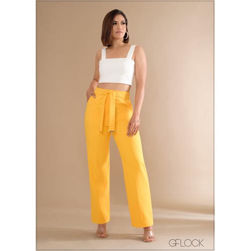 Belt Detailed Straight Leg Pant - 140324