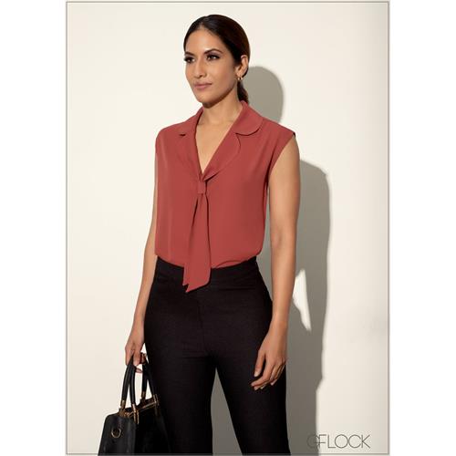 Cap Sleeve Top With Front Tie Detail - 120224