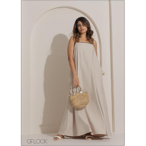 Contrast Detailed Maxi Dress - 271025