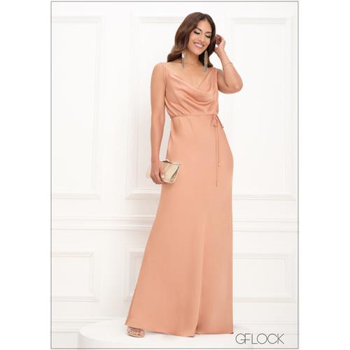 Cowl Neck Bais Tie Up Detailed Maxi Dress - 290923