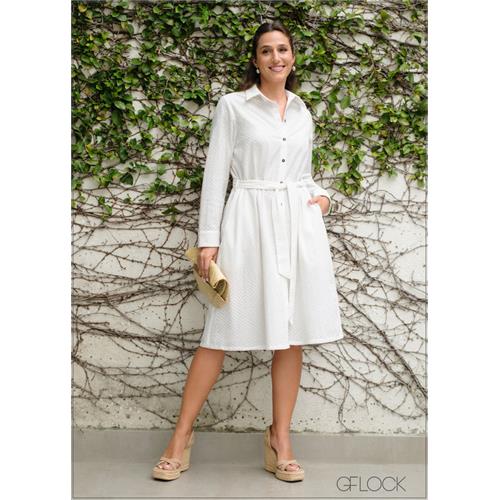 Cutlawn Collared Button Down Dress - 220624