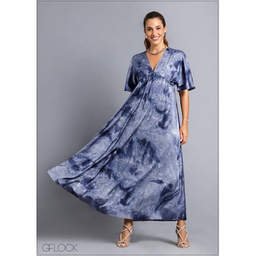 Drawstring Tie-Up Detailed Maxi Dress - 160824