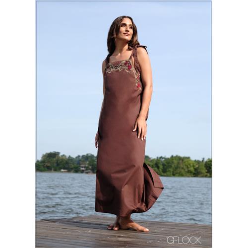 Embroidered Maxi Dress - 020424