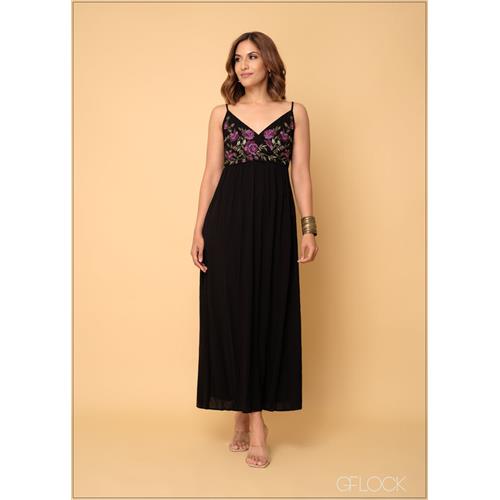 Embroidered Strappy Dress - 050624