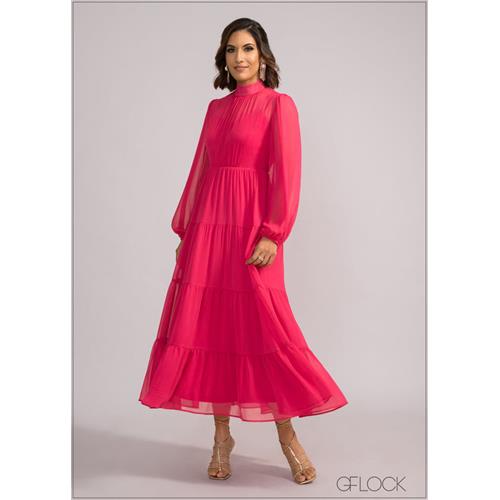 High Neck Tiered Maxi Dress - 200424