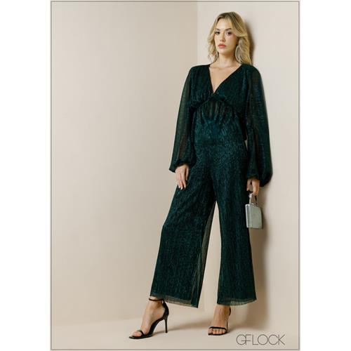 High Waisted Elasticated Wide Leg Pant - 091223