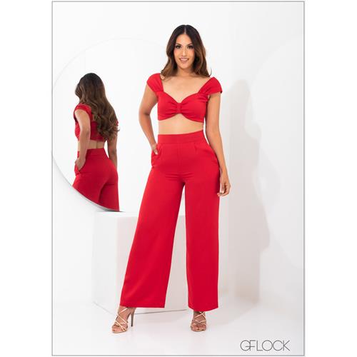 High Waisted Pleat Detailed Pant - 261222