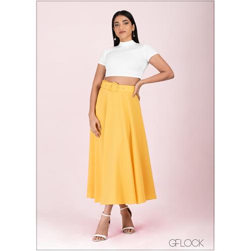 High Waist Flared Skirt - 100922