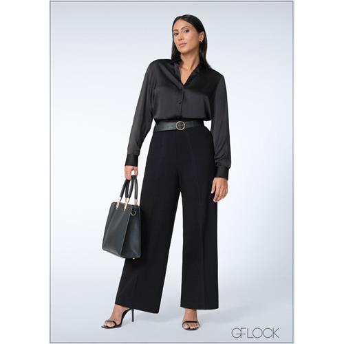 Long Sleeve Satin Shirt - 200625