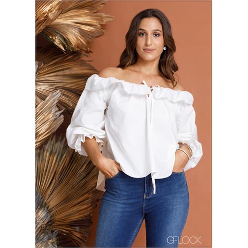 Off Shoulder Frill Detailed Top - 020424