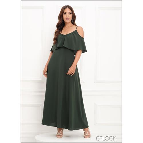 Off The Shoulder Frill Detailed Maxi Dress - 290923