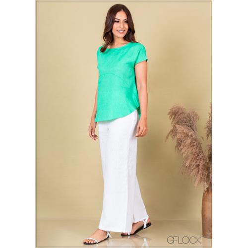 Paneled Linen Tunic - 387