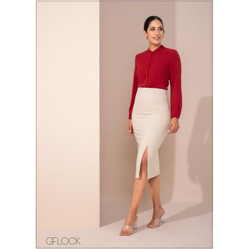 Pencil Skirt With Slit - 270123