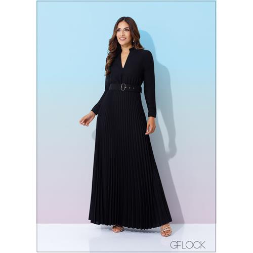 Pleated Detail Maxi Dress - 160823