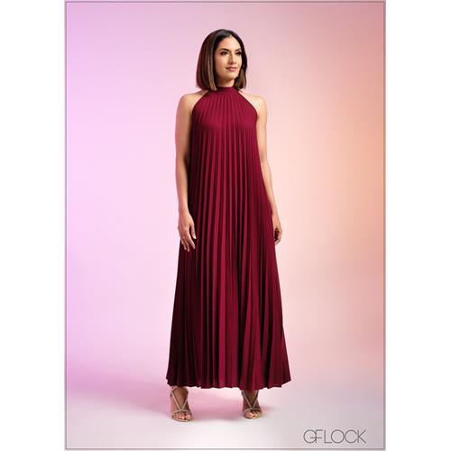 Pleated Flare Maxi Dress - 290324