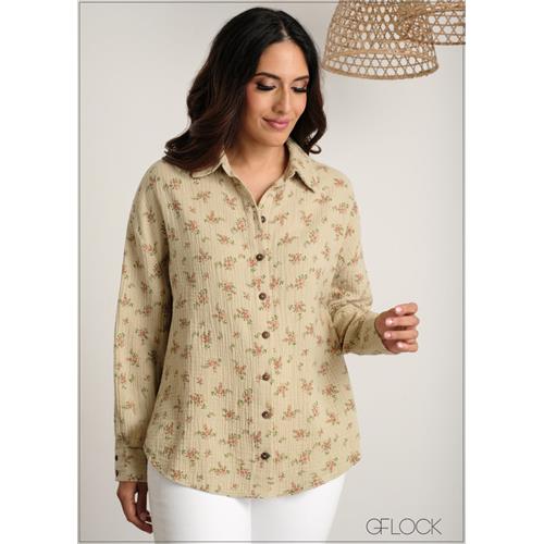 Printed Oversized Shirt - 060625