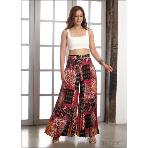 Printed Pleated Pant - 170624