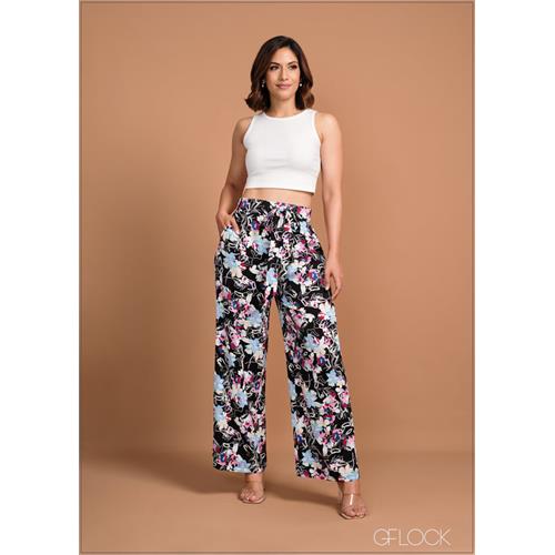 Printed Wide Leg Pant - 120424