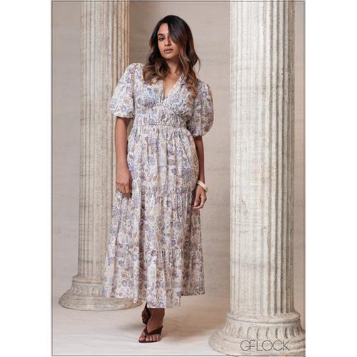 Puff Sleeve Dress (Premium Cotton) - 201025