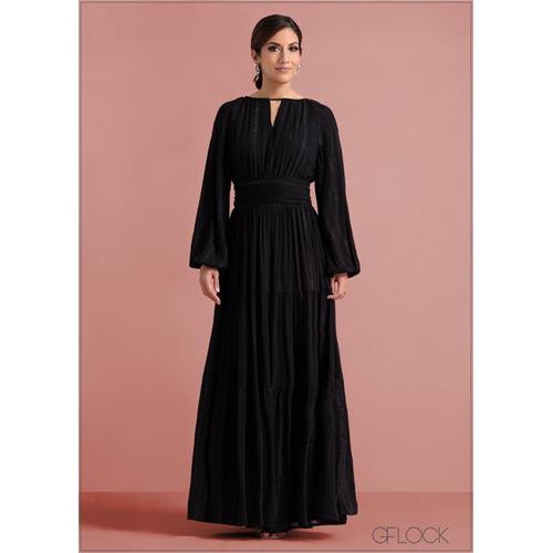 Raglan Sleeved Tiered Detailed Maxi Dress - 190124